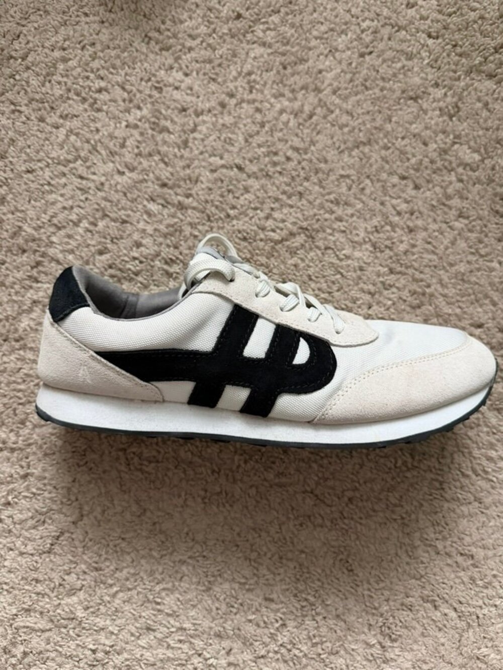 Hush Puppies Seventy8 Sneakers Mens 11 Cream Black Suede Bounce
